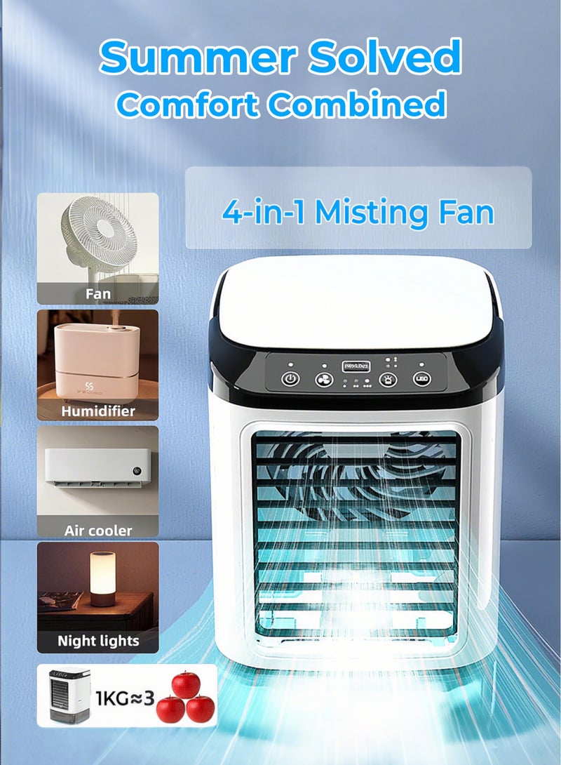 Misting Cooling Fan - 900ml Water Tank & Ice Box, Faster Cooling vs Regular Desk Fans, Water Fan with 36dB Brushless Motor, 3 Speeds & Timer - Image 3