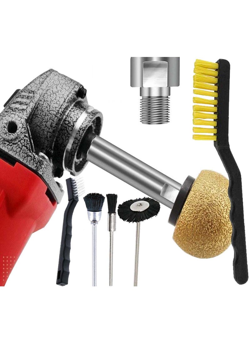 DIY Crafts DIY Crafts 3 Rod, 1x Shaft 6x Brushes 4"inch, 4"-M14 Extension Shaft+6 Pieces Nylon Bristle Brush Rotary for Rotary Polisher,Car Polisher,Polishing Pads(Pack of 3 Rod, 1x Shaft 6x Brushes 4"inch)  - Image 1