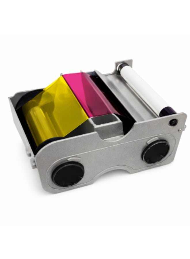 FARGO 45030 YMCKO Color Ribbon Cartridge with Cleaning Roller