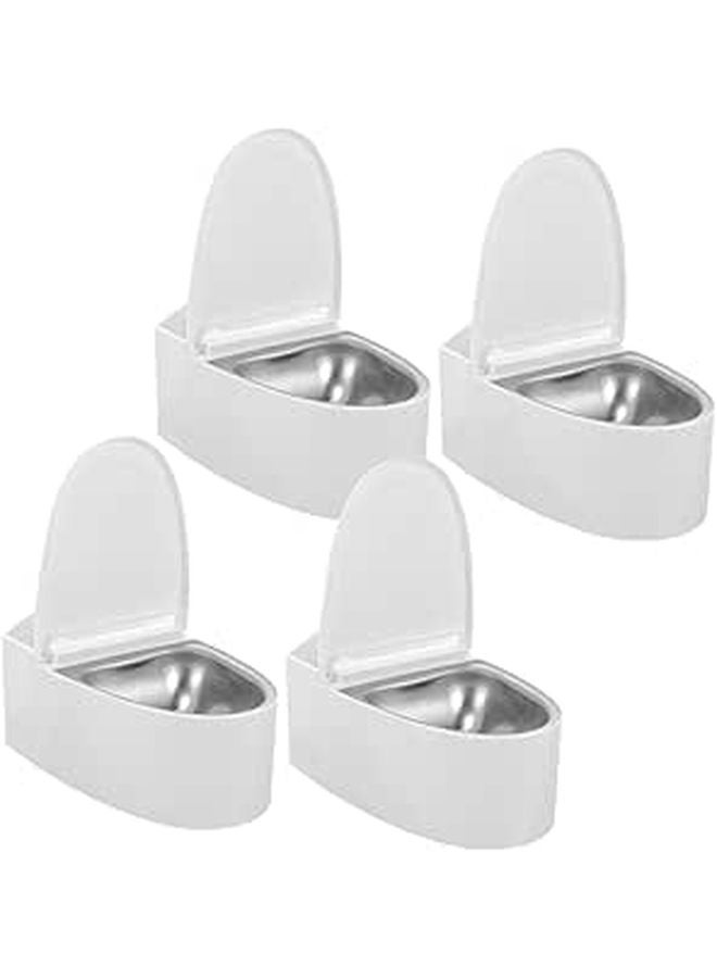 Windproof Wall Mounted Ashtray With Lid 4pcs Set Metal Insert Bathroom Toilet Shaped Ash Holder - Image 1