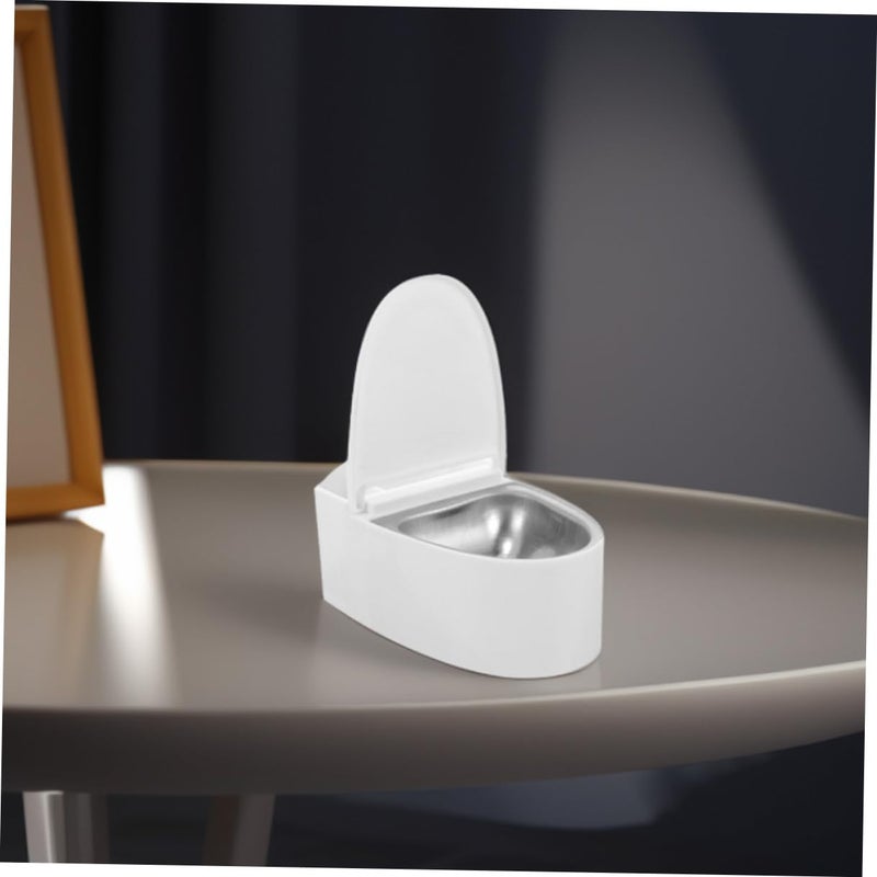 Windproof Wall Mounted Ashtray With Lid 4pcs Set Metal Insert Bathroom Toilet Shaped Ash Holder - Image 5