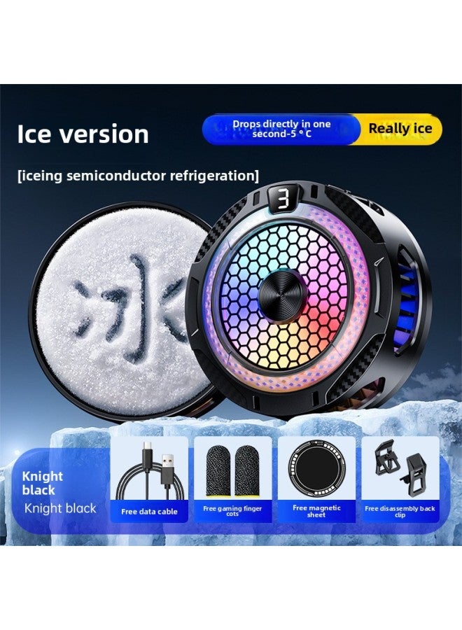 Loquat Mobile Phone Radiator SRP9 Icing Magnetic Semiconductor Refrigeration Can Be Back Clip Game Live Silent-Color:Flagship Marquee 【three-speed Black】 - Image 1