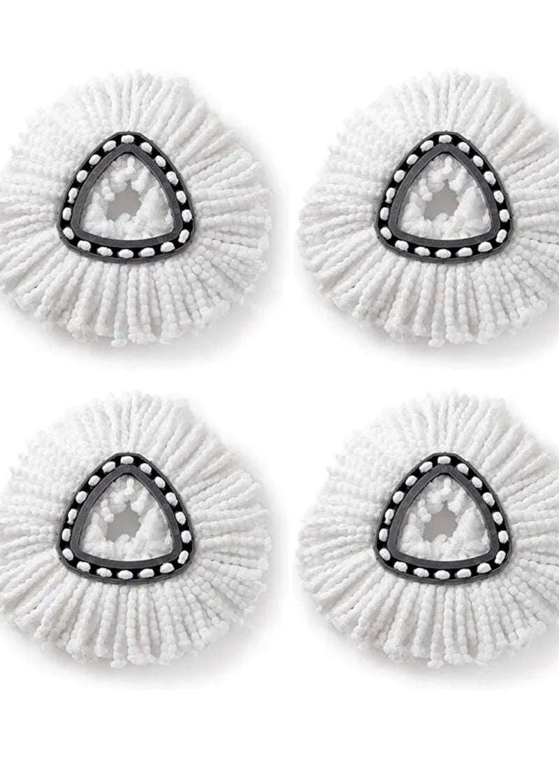 زالكون استبدال رؤوس الممسحة الدوارة المتوافقة مع ممسحة دوارة سهلة الحركة ونظام دلو من Vileda / O-cedar، O - استبدال رأس ممسحة الغبار Ceda لتنظيف الأرضيات، شكل مثلث (عبوة من 4 قطع) (أبيض) - Image 1