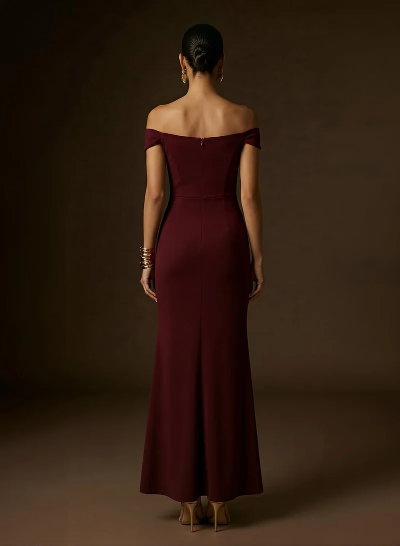 Ginger Boutique Sweetheart Neckline Corset Bodice Detail Evening Dress