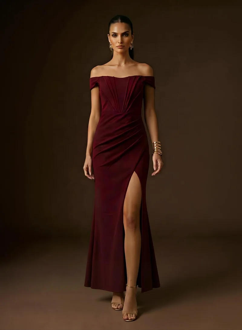 Ginger Boutique Sweetheart Neckline Corset Bodice Detail Evening Dress