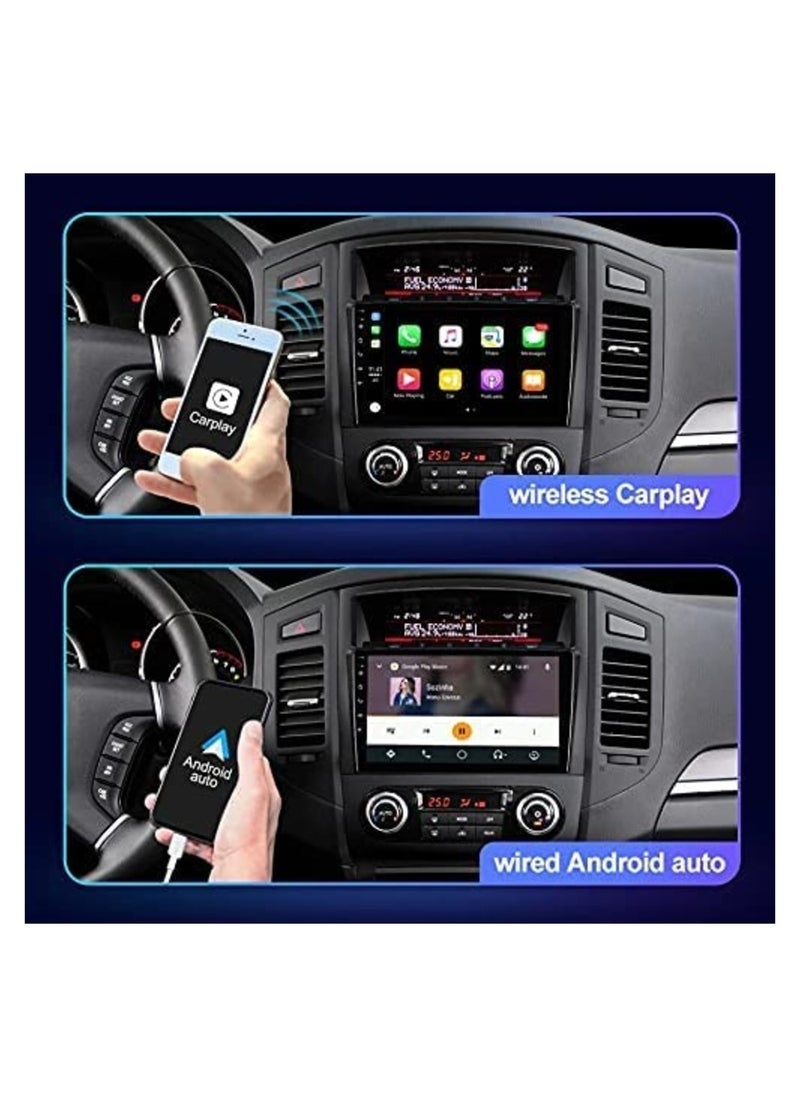 شيزا ستار - شاشة أندرويد لميتسوبيشي باجيرو V80 V90 2006 إلى 2019 2 جيجابايت ذاكرة وصول عشوائي 32 جيجابايت دعم ذاكرة أبل كاربلاي وكاميرا احتياطية - Image 1