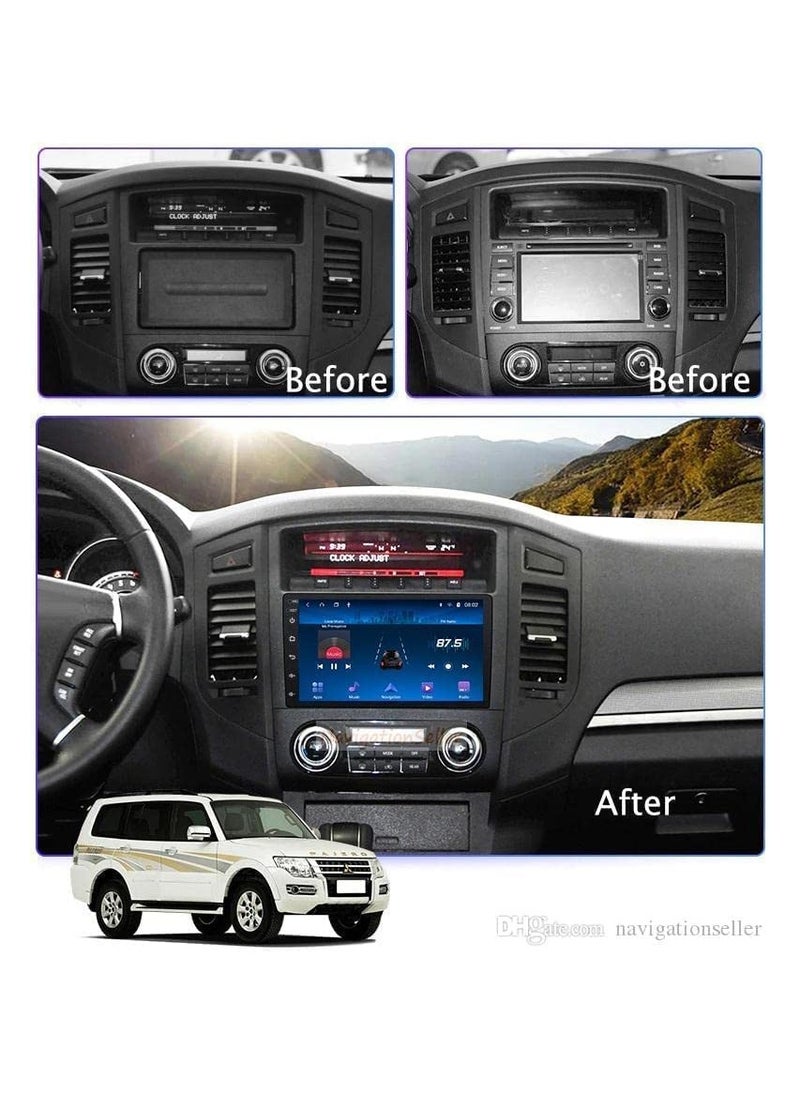 شيزا ستار - شاشة أندرويد لميتسوبيشي باجيرو V80 V90 2006 إلى 2019 2 جيجابايت ذاكرة وصول عشوائي 32 جيجابايت دعم ذاكرة أبل كاربلاي وكاميرا احتياطية - Image 1
