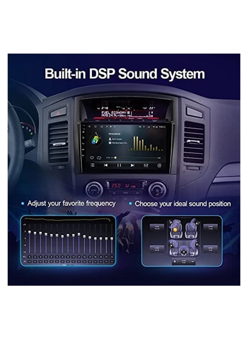 شيزا ستار - شاشة أندرويد لميتسوبيشي باجيرو V80 V90 2006 إلى 2019 2 جيجابايت ذاكرة وصول عشوائي 32 جيجابايت دعم ذاكرة أبل كاربلاي وكاميرا احتياطية - Image 1