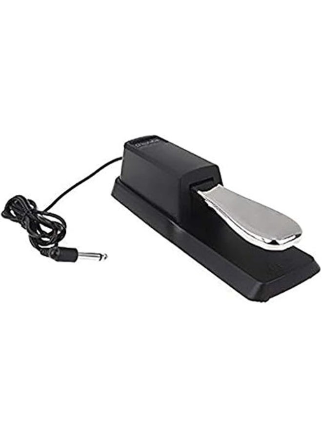 Foot pedal for electric and electronic pianos – professional sustain pedal with non-slip metal surface – compatible with digital keyboards and organs – durable design with long cable for a professional playing experience - Image 1
