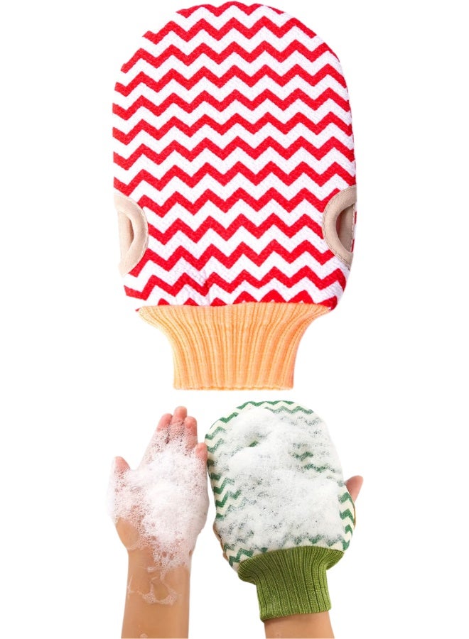 Exfoliating Bath Glove for Men and Women, Gentle Body Scrub Glove for Dead Skin Removal, Deep Cleansing Shower Glove, Rich Foam Generating Bath Mitt, Elastic One Size Fits Most, Soft Skin Massage and Circulation Stimulating Glove, Non-Slip Bath Glove, Multi-Color Exfoliating Hand Glove, Face and Body Scrubbing Glove, Durable Reusable Shower Glove - Image 1