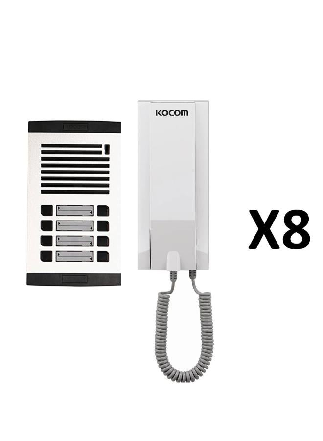 هاتف Kocom 8 Line الصوتي مع لوحة مدخل الصوت