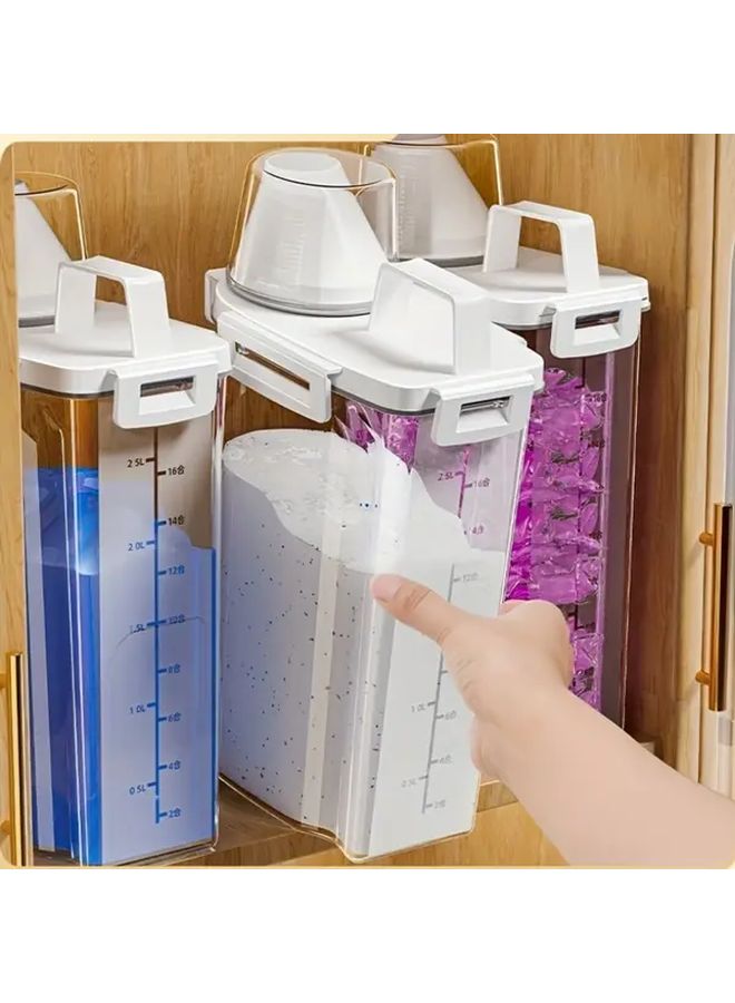 Large Capacity 3000ML Laundry Powder Storage Box With Measuring Cup - Image 2