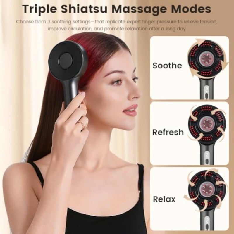 3-in-1 Electric Scalp Massager with Five-Level Massage Kneading, Oil Application, IPX7 Waterproof, Rechargeable for Men and Women - Image 4
