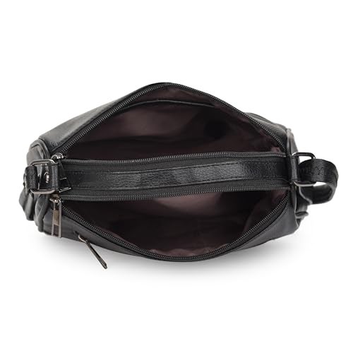 K London Women's Artificial PU Leather Sling Bag for Women - Girls Travel Crossbody Bags with Adjustable Strap - Ladies Shoulder Purse Stylish Handbag(2208_Black) - Image 4