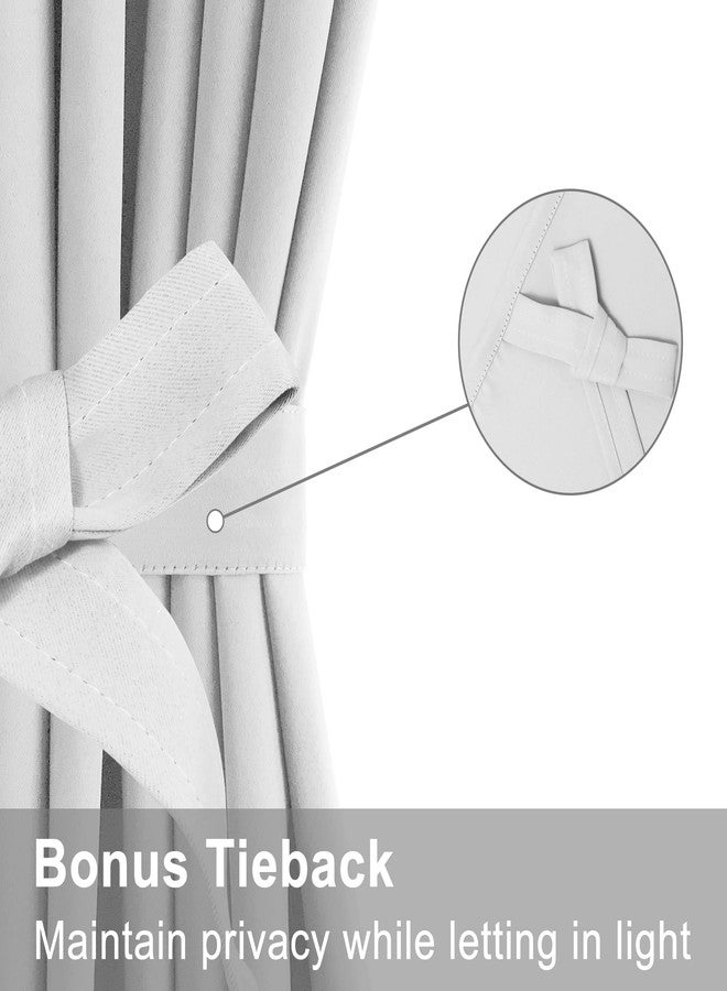 XWZO Door Curtains for Door Window, Thermal and Room Darkening Curtains for French Doors, Rod Pocket Blackout Curtains for Kitchen, 25 x 40 inches Long, Greyish White, 1 Panel - Image 3