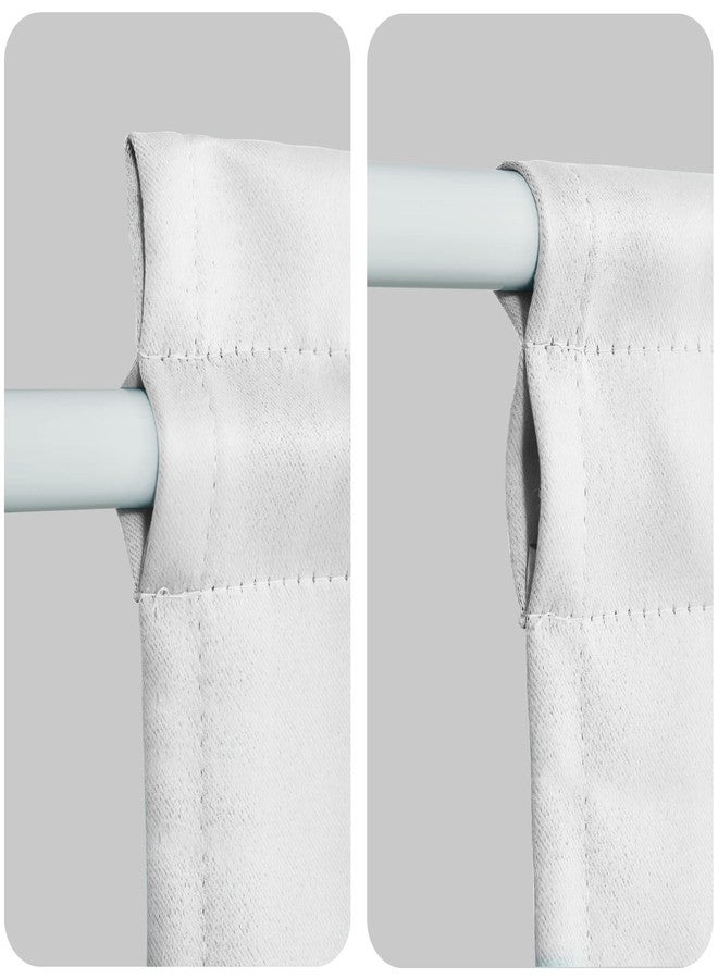 XWZO Door Curtains for Door Window, Thermal and Room Darkening Curtains for French Doors, Rod Pocket Blackout Curtains for Kitchen, 25 x 40 inches Long, Greyish White, 1 Panel - Image 5