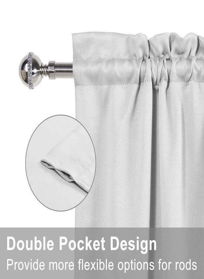XWZO Door Curtains for Door Window, Thermal and Room Darkening Curtains for French Doors, Rod Pocket Blackout Curtains for Kitchen, 25 x 40 inches Long, Greyish White, 1 Panel - Image 4