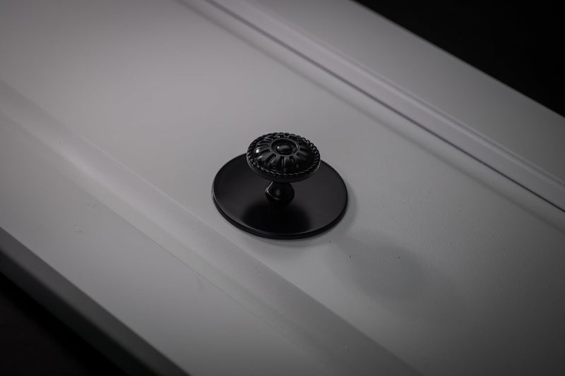 trust4care 4-Pack Matte Black Thick Backplate for Cabinet Knobs, 2-1/3" Round Rosette Plate for Bifold Closet Doors, Large Escutcheon Back Plates Washers Sheets for Door Pulls & Handles - Image 3