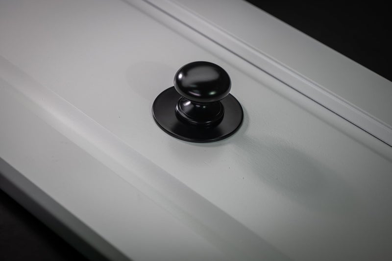 trust4care 4-Pack Matte Black Thick Backplate for Cabinet Knobs, 2-1/3" Round Rosette Plate for Bifold Closet Doors, Large Escutcheon Back Plates Washers Sheets for Door Pulls & Handles - Image 2