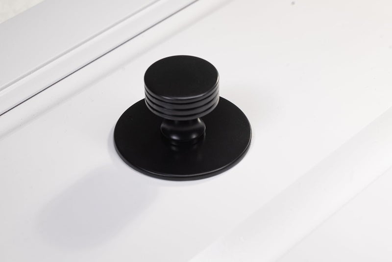 trust4care 4-Pack Matte Black Thick Backplate for Cabinet Knobs, 2-1/3" Round Rosette Plate for Bifold Closet Doors, Large Escutcheon Back Plates Washers Sheets for Door Pulls & Handles - Image 4