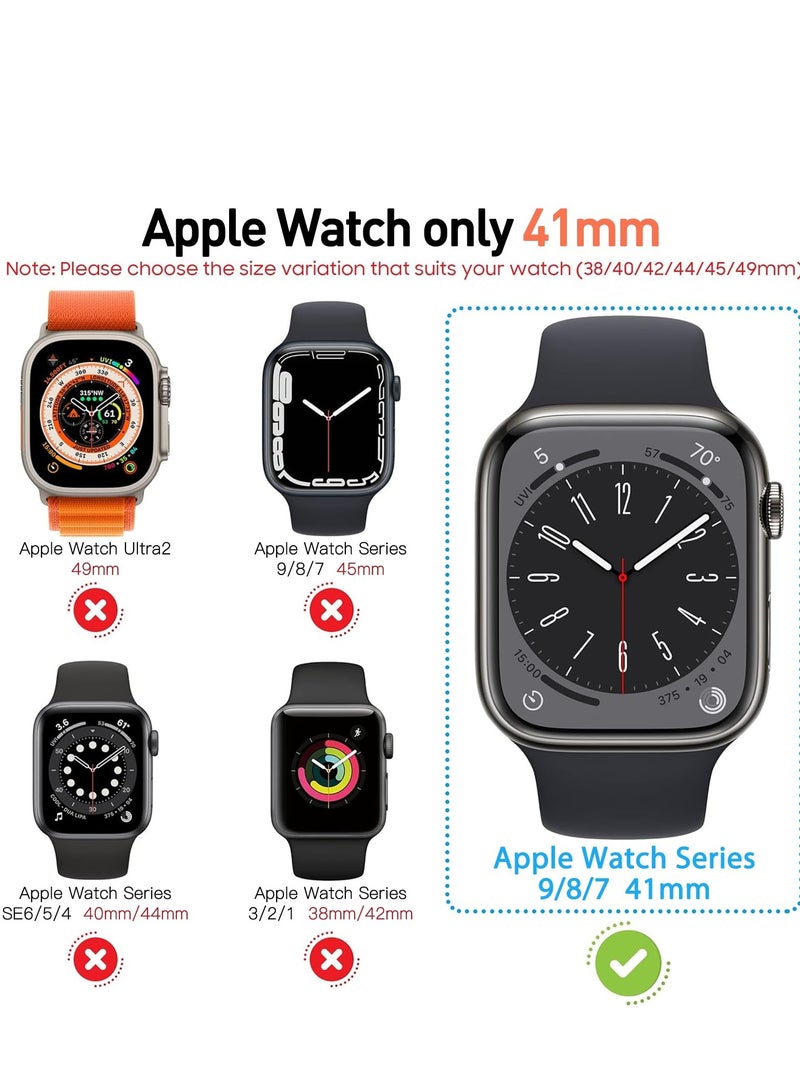 [1 Pack] Hard Case Compatible for Apple Watch Series 9 (2023) Series 8 Series 7 41mm with Tempered Glass Screen Protector HD Clear Ultra-Thin Overall Protective Cover (Transparent) - Image 2