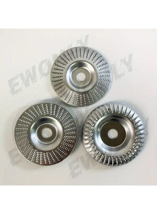 Silvery 3 Inch Wood Carving Disc Set High Speed Steel Grinding Wheel - Image 3