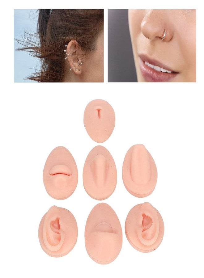 FOLOSAFENAR 7PCS Piercing Practice Body Parts,Simulation Soft Silicone Flexible Model Body Part,Ear Eye Nose Mouth Tongue and Belly Button Model,for Piercing Practice and Jewelry Display Acupuncture Teaching Tool - Image 3