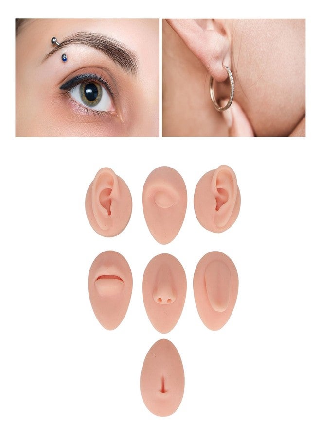 FOLOSAFENAR 7PCS Piercing Practice Body Parts,Simulation Soft Silicone Flexible Model Body Part,Ear Eye Nose Mouth Tongue and Belly Button Model,for Piercing Practice and Jewelry Display Acupuncture Teaching Tool - Image 5