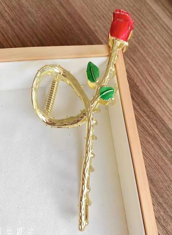 مشابك شعر معدنية وردية اللون، مشابك شعر كبيرة على شكل سمكة قرش مانعة للانزلاق لتثبيت قوي، إكسسوارات أنيقة للشعر الطويل والكثيف والخفيف والمجعد - Image 3