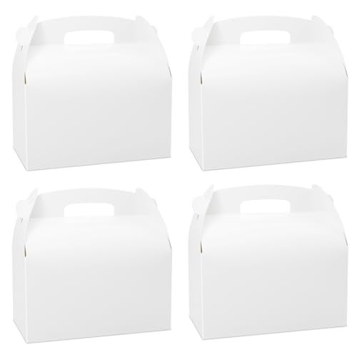 Oletx 30Pcs 9 Inch Large Gable Gift Boxes, White Party Favor Treat Boxes, Lunch Box with Handles for Birthday Babyshower Wedding Activity Picnic - Image 1