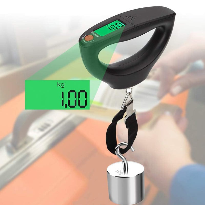 Portable Digital Luggage Scale with 110lb/50kg Capacity, Data Lock and Auto Off, Black - Image 3