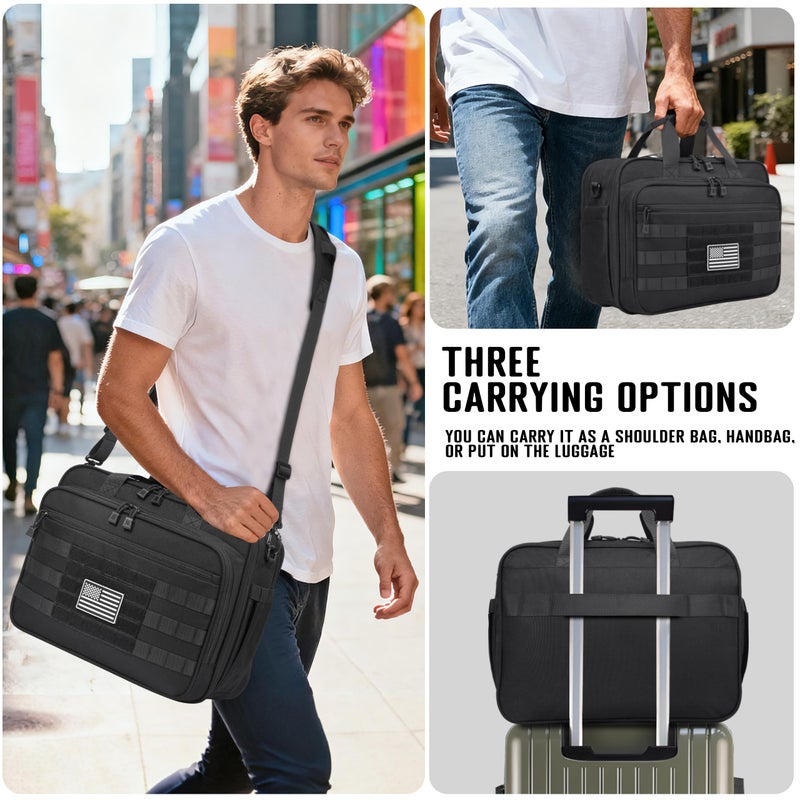 DEYACE Tactical Messenger Laptop Bag Large Military Briefcase 17.3 Inch Computer Work Office Bag for Men YKK-Zippers - Image 2