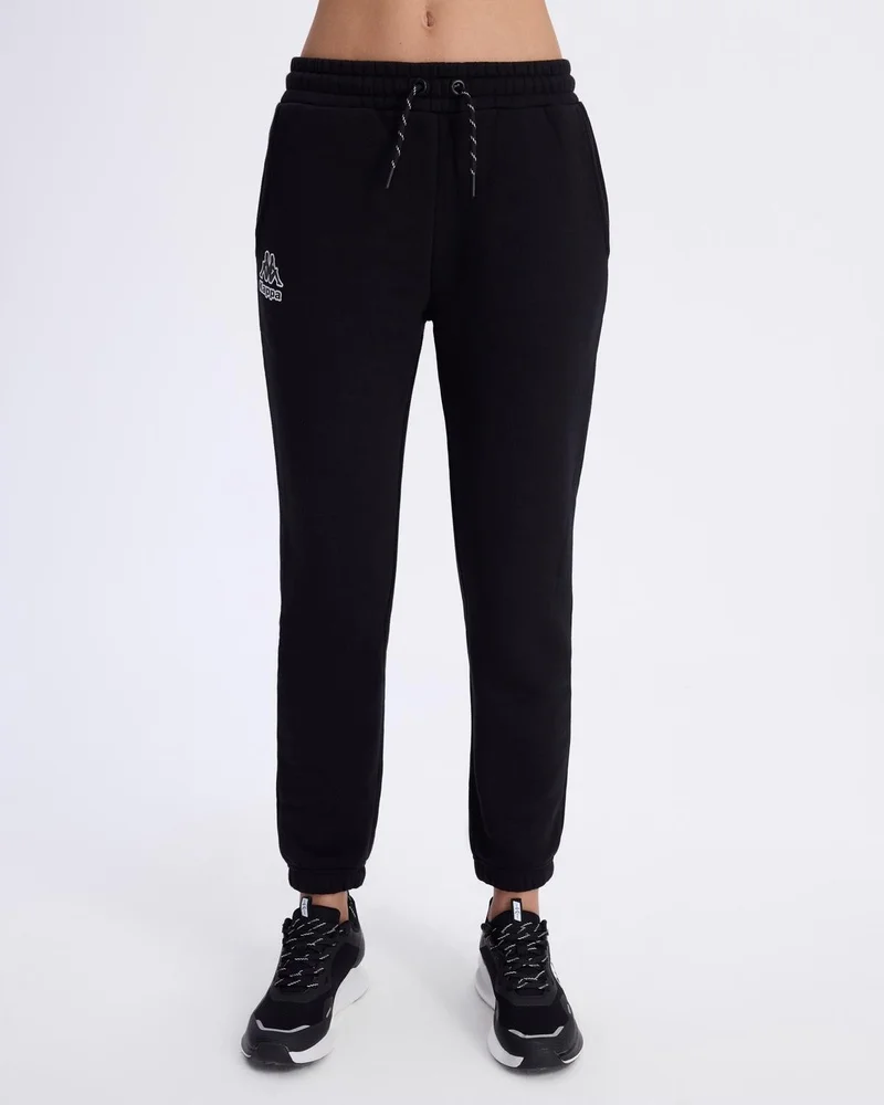 Kappa Logo Fres Tur Women's Black Oversize Fit Sweatpants