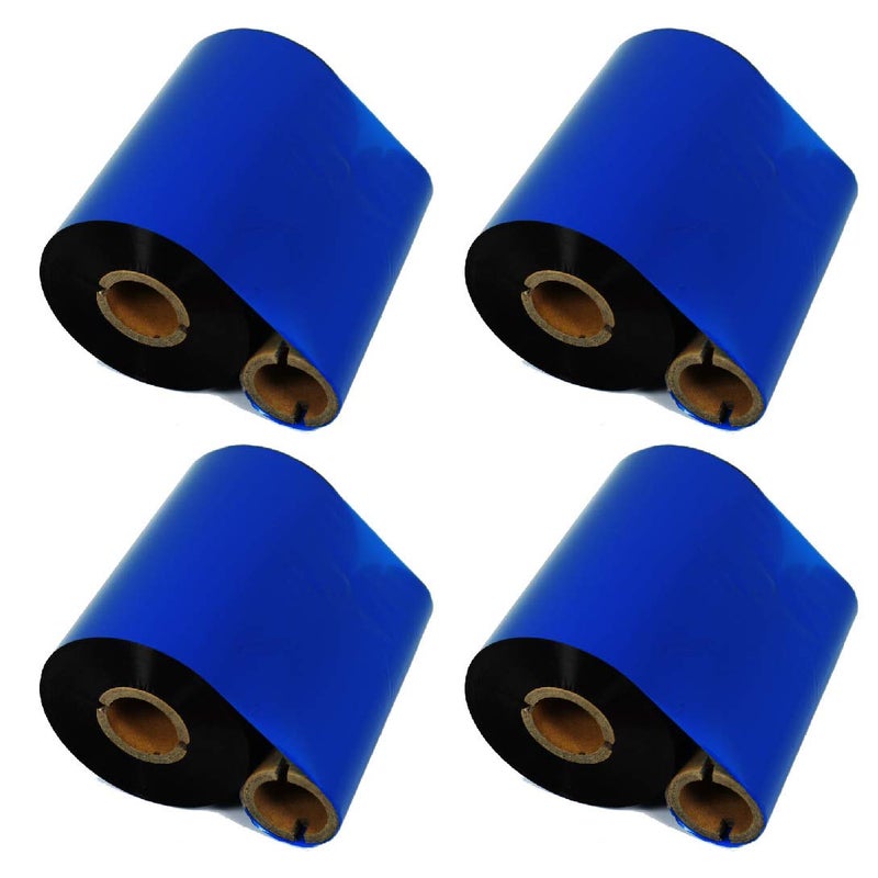 DEFMATE 4 Rolls 433 x 984 Thermal Transfer Ribbon Premium ResinEnhanced Wax Printer Ribbon 1inch core Ink Out for Zebra ZT410ZT420ZM400SatoDatamaxCitizenTscTec Printer