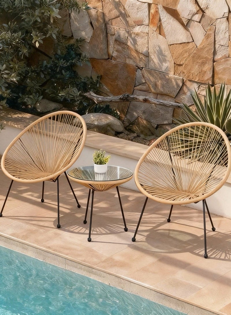 3-Piece Patio Furniture Seating,Outdoor Balcony Set ,Table & Chair,All Weather Outdoor Furniture For Balcony ,Garden