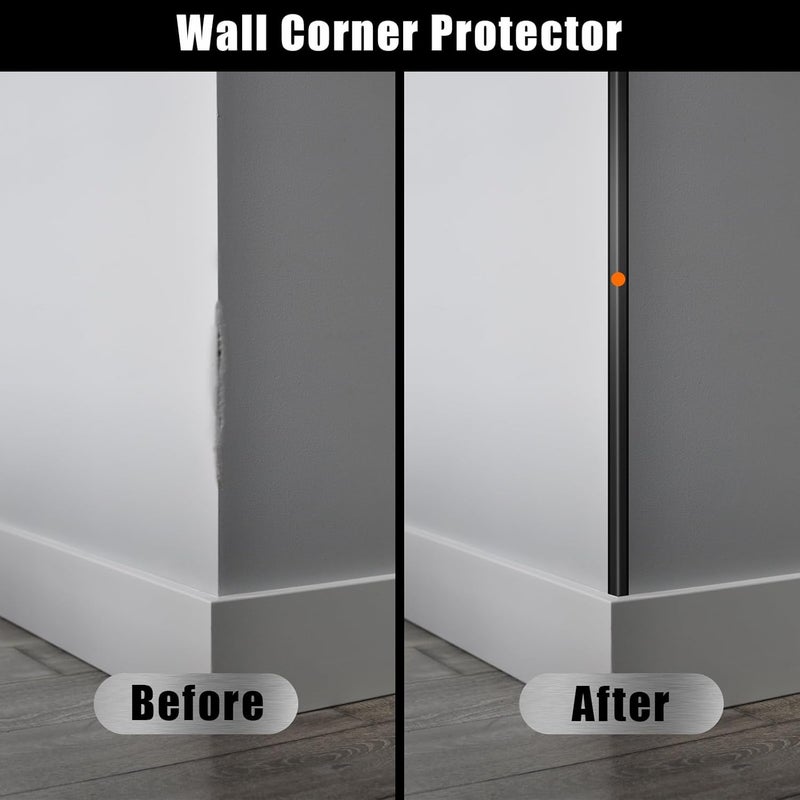 UNNAK Aluminum Alloy Black Corner Guards 6PCS Thickness Wall Corner Protectors for Walls Right Angle Corner Protectors Guards L Shaped Metal Protectors 90 Angle Corner Guards 19Ga 06x06X480 Inch - Image 5