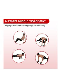 ENDLESS  EL1042 Push Up Stands With Foam Handle | Material : Steel, Plastic | For Upper Body Workouts with Comfortable Foam Grip and Non-Slip Bars and Less Wrist Strain  - Image 2