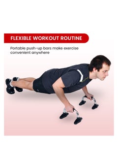 ENDLESS  EL1042 Push Up Stands With Foam Handle | Material : Steel, Plastic | For Upper Body Workouts with Comfortable Foam Grip and Non-Slip Bars and Less Wrist Strain  - Image 3