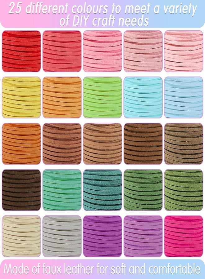 Candygirl Suede Cord Faux Leather,25 Rolls Flat Suede Leather String for Necklaces, Bracelets, Beading,Jewelry Making, Tassels, Dream Catchers and DIY Crafts - Image 2