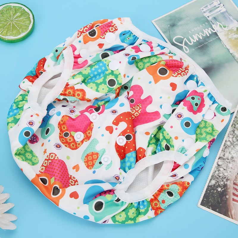 Baby Swimming Diaper Cartoon Floral Pattern Washable Waterproof Unisex Baby Diaper XLD20 - Image 2