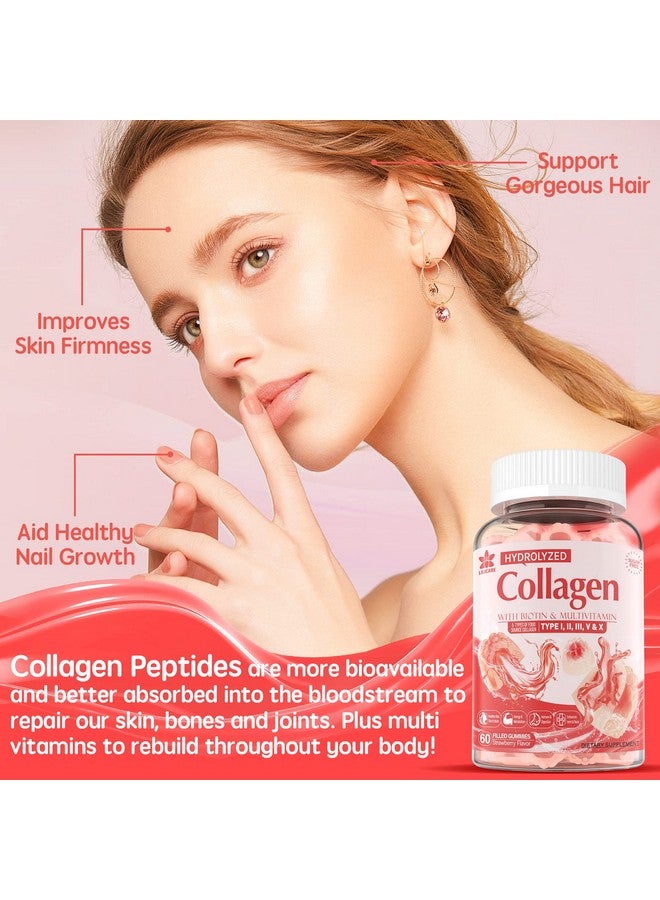 EnvyDeal Sugarfree Hydrolyzed Collagen Peptide Filled Gummiesextra Strength 1500Mg Protein Type Iiiiiivx With 5000Mcg Biotin Vitamin C A E D3 B6 B12 For Immune Digestion Skin Hair Nails Energy Bone Joint - Image 4