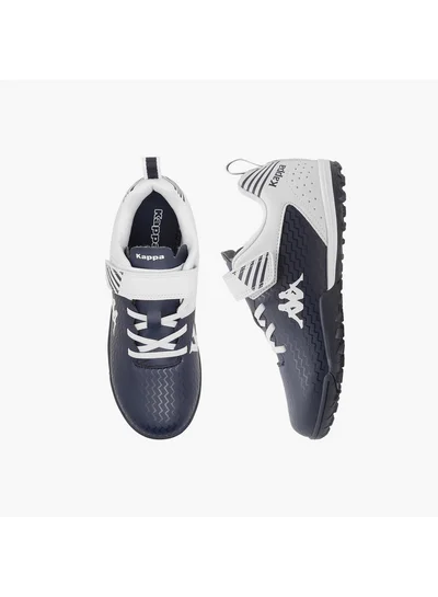 Kappa Boys' Logo Print Football Shoes with Hook and Loop Closure