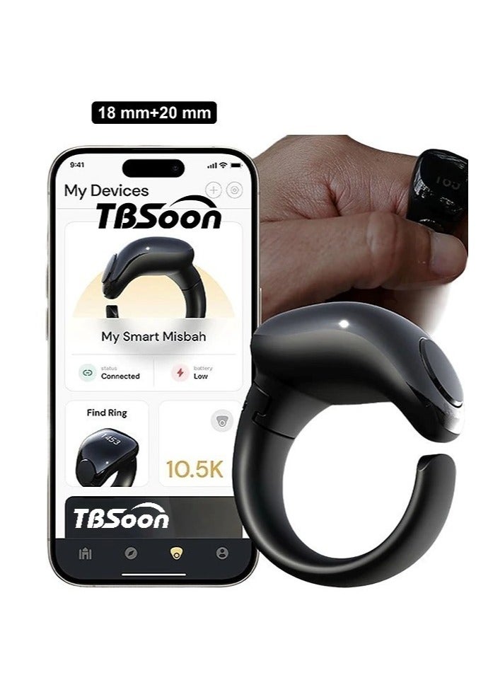 Fashion Tasbih Smart Ring, Tasbeeh Counters, Prayer Direction Indicator Guide, 5 Azan Alarm Clock, Large Battery, OLED Display, Forgiveness, Electronic Rosary, Eid al-Fitr Eid al-Adha Ramadan Gift f - Image 1