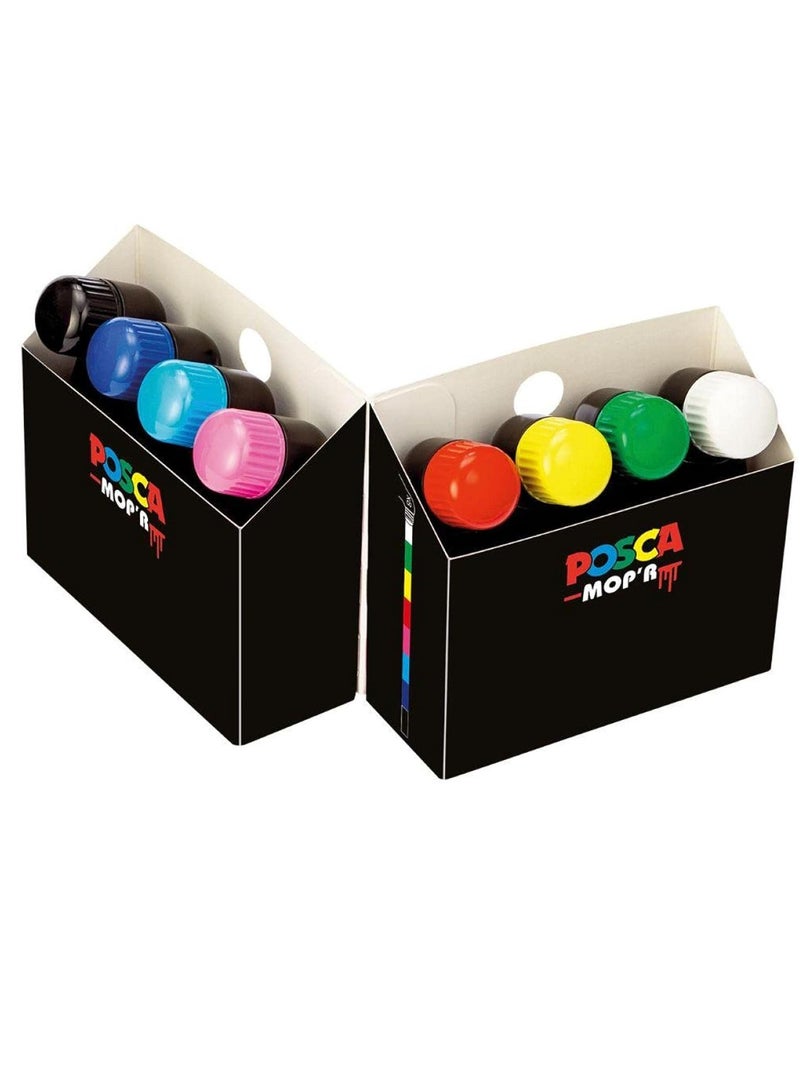 Posca MOPR PCM-22 Multi Surface Permanent Paint Marker, XXL Round Tip 3-19 mm, Box of 8 Assorted - Image 2