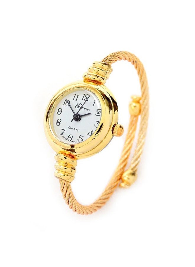 New Gold Cable Band Women's Small Size Bangle Watch