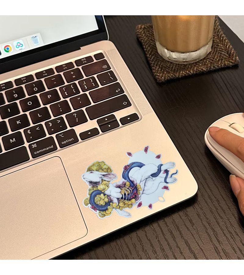 1pc Contemplative Rabbit Cute Vinyl Stickers for Laptop Water Bottle Notebook - Image 4