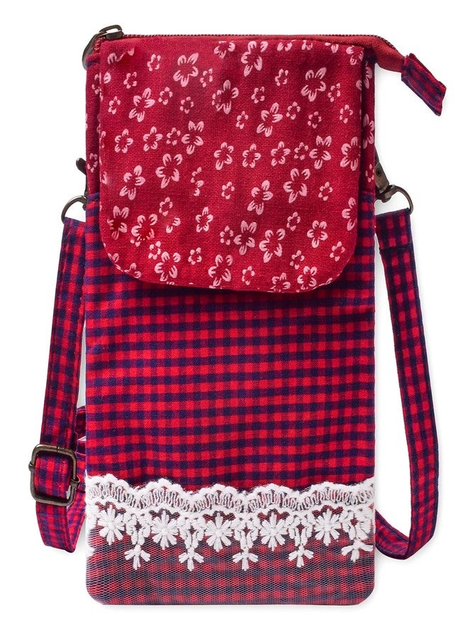 LassZone Cellphone Bag with Adjustable Shoulder Strap Floral Cell Phone Purse Small Handbag Wallet Messenger Bag for Women - Image 1