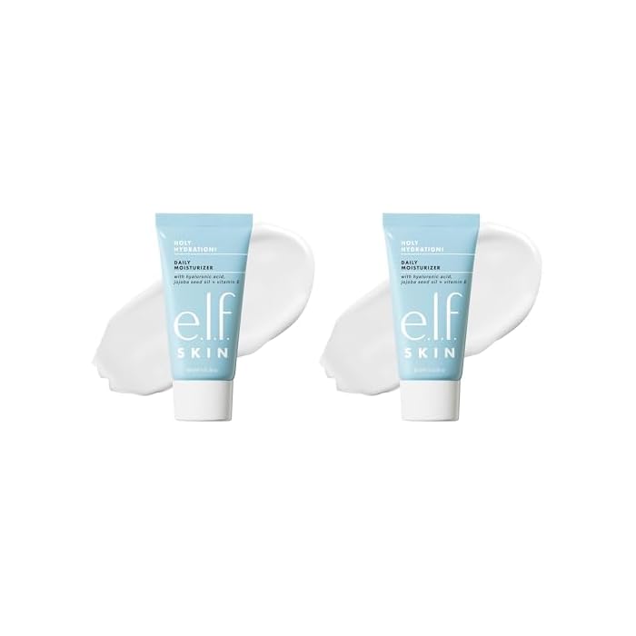 e.l.f. SKIN Holy Hydration! Moisturizer Mini, Ultra-Hydrating Formula, Infused with Aloe, Jojoba Oil & Shea Butter, Vegan & Cruelty-Free (Pack of 2)