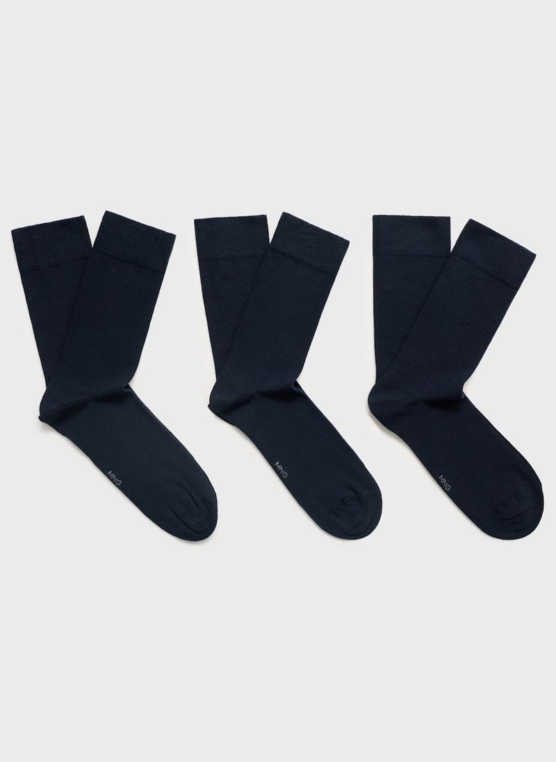 Mango Man 3 Pack Cotton Socks  - Image 1