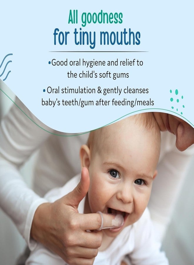 Nestlooms Baby Silicone Finger Toothbrush with storage case, BPA-Free & safe, Soft Bristles for Gentle Massaging & Cleaning Gums/tongue, Non - Toxic Food-Grade Oral Care Finger Brush for Newborns, Babies & Kids (0+ Months) (Combo White, Blue) - Image 4